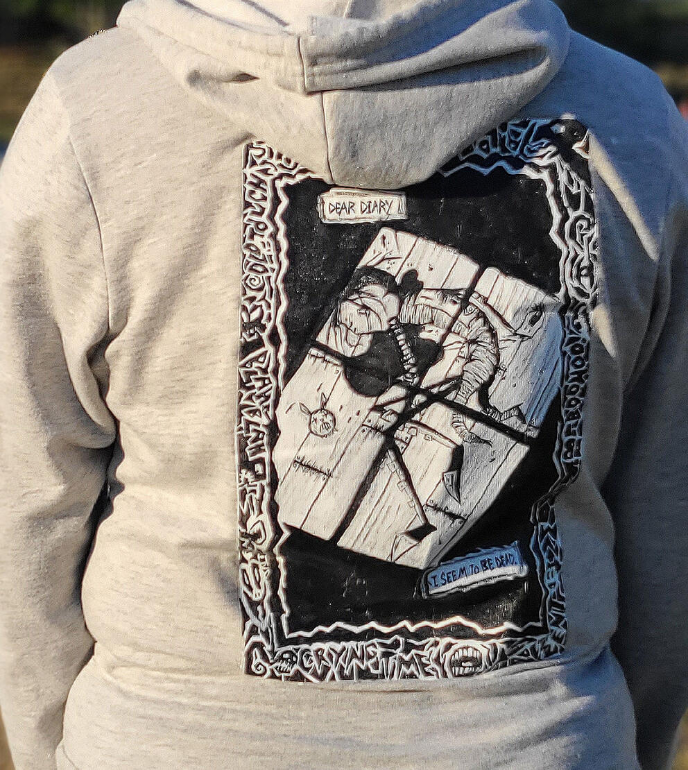 Johnny the Homicidal Maniac (Jhonen Vasquez) Tribute Hoodie - Back