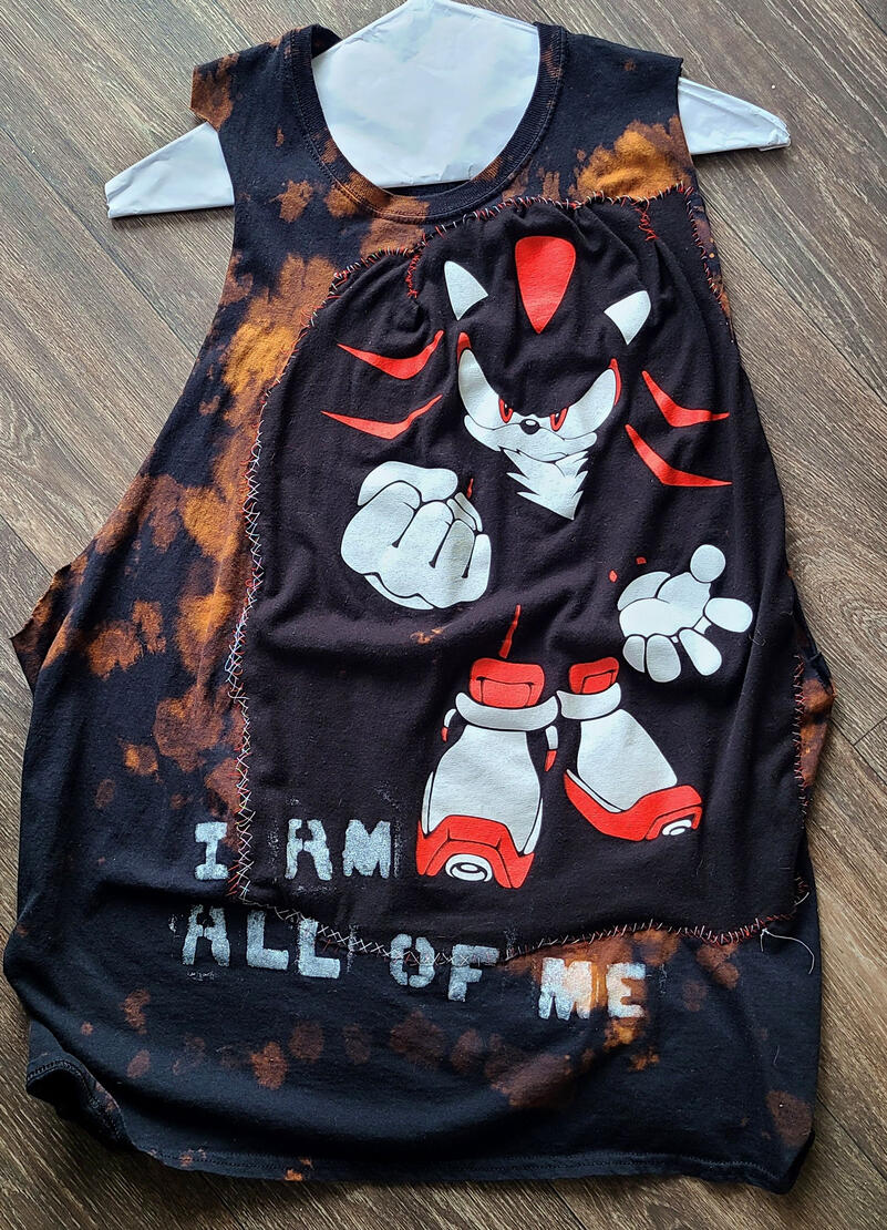 Shadow the Hedgehog Upcycled Tank (For Sale!)